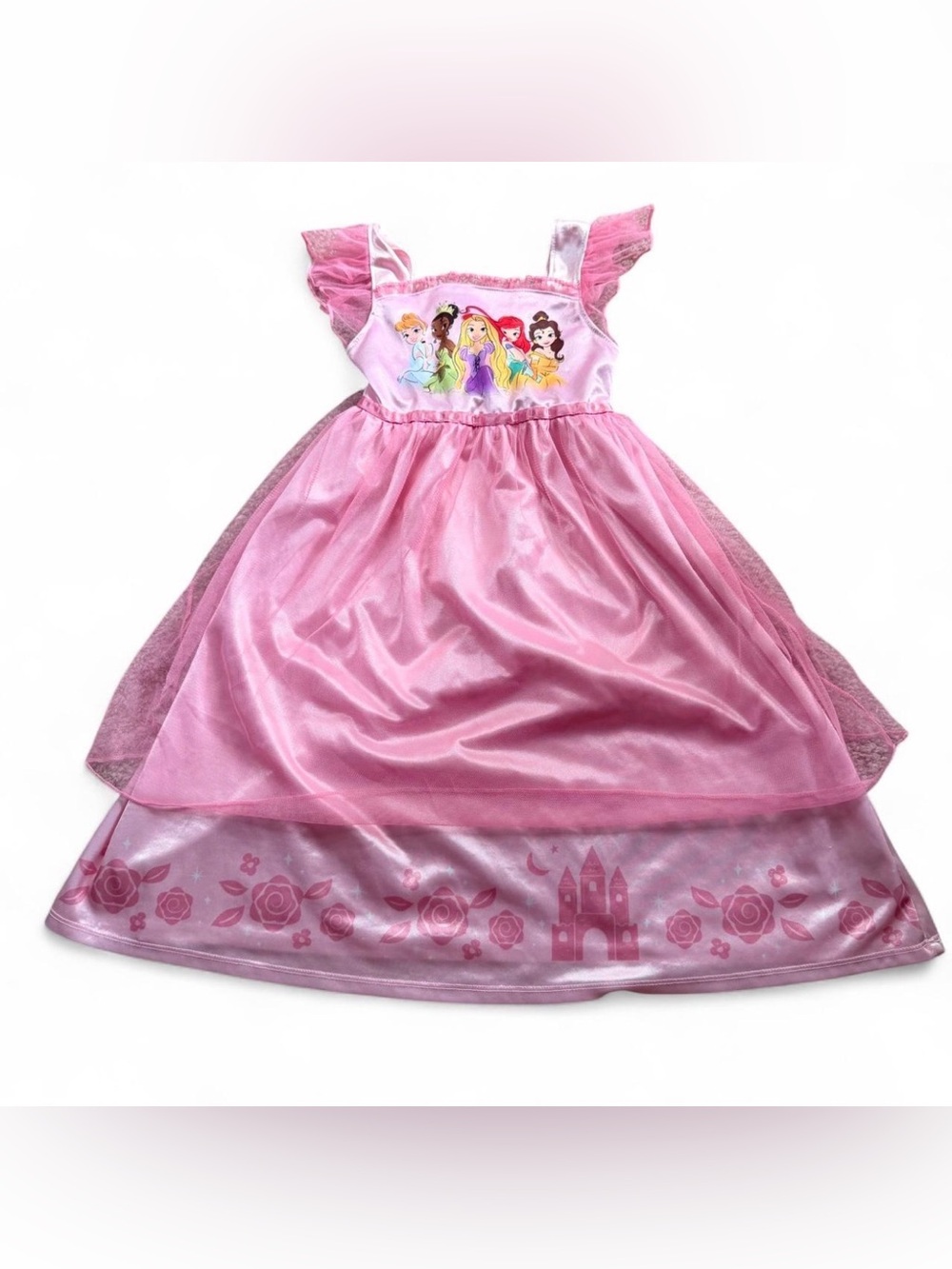 Disney Pink Princess Dress with Ruffled Trim